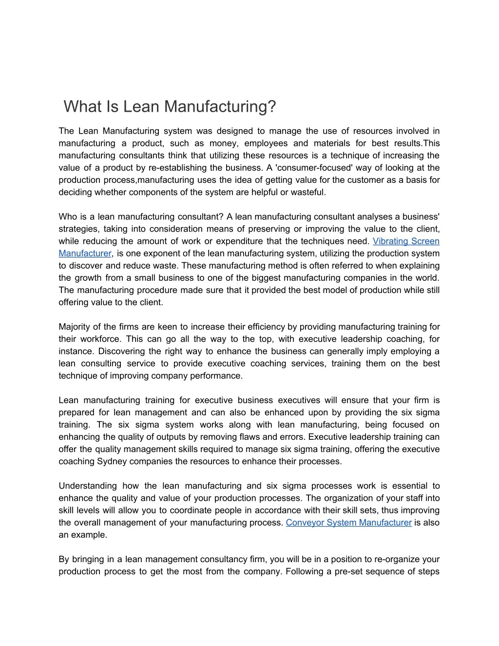 what is lean manufacturing