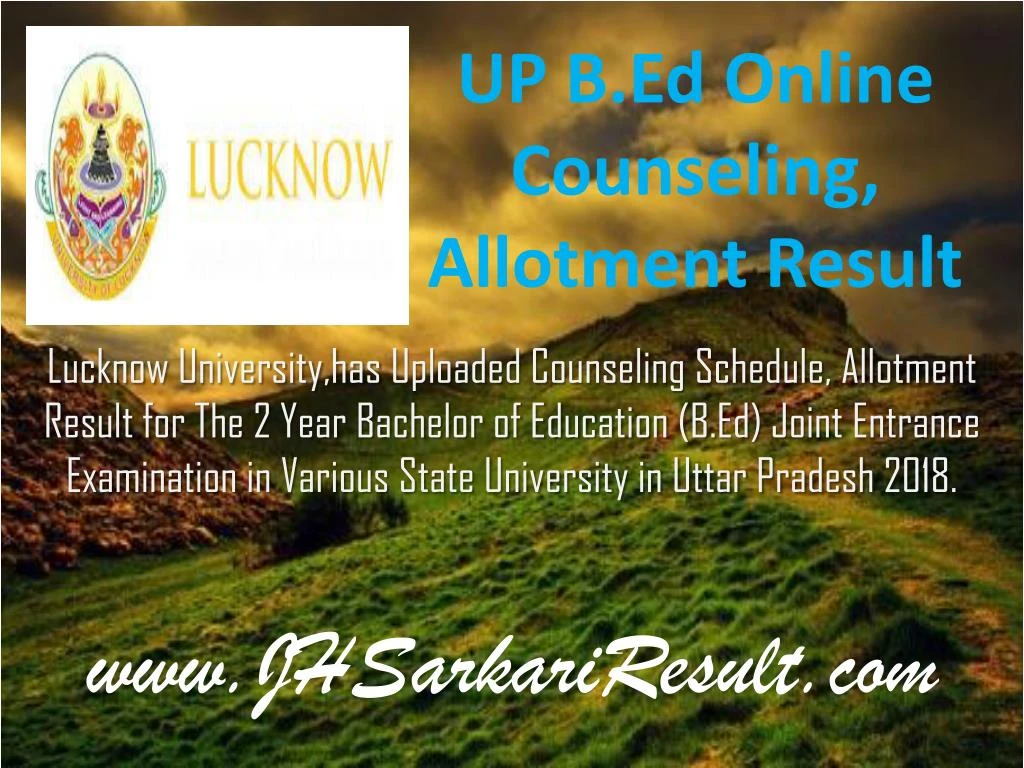 up b ed online counseling allotment result