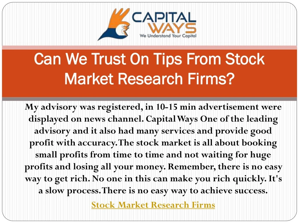 can we trust on tips from stock can we trust