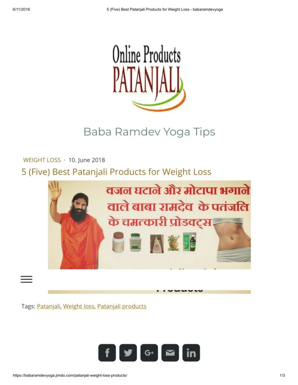 5 (Five) Best Patanjali Products for Weight Loss
