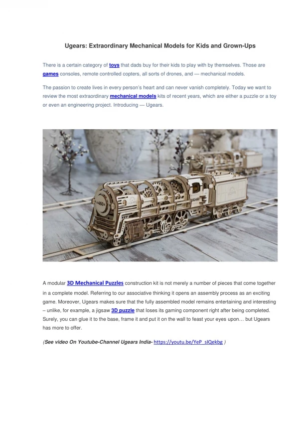 Ugears: Extraordinary Mechanical Models for Kids and Grown-Ups