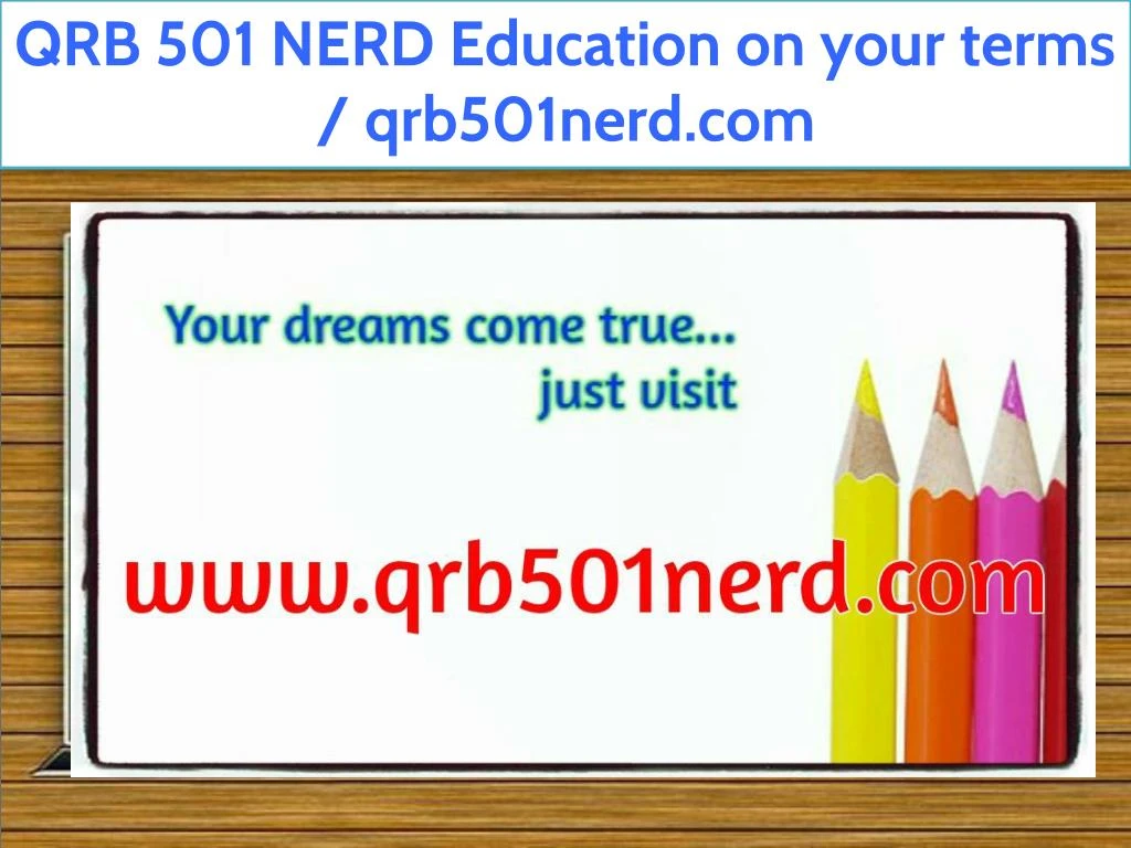 qrb 501 nerd education on your terms qrb501nerd