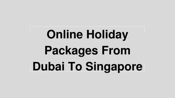 Online Holiday Packages To Singapore From Dubai