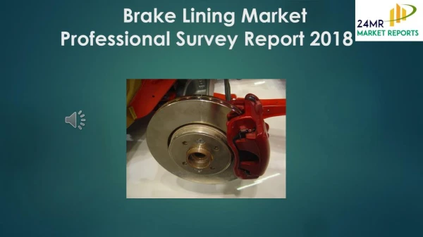 Brake Lining Market Professional Survey Report 2018
