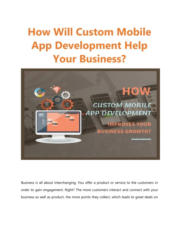 How Custom Mobile App Development Improves Your Business Growth?