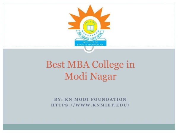 Best MBA College in Modi Nagar