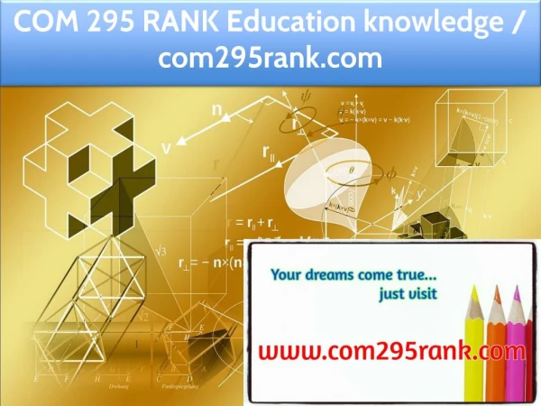 COM 295 RANK Education knowledge / com295rank.com