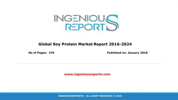 Global Soy Protein Market Research Report 2016-2024