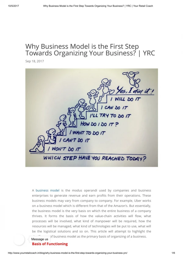 Why Business Model is the First Step Towards Organizing Your Business? | YRC