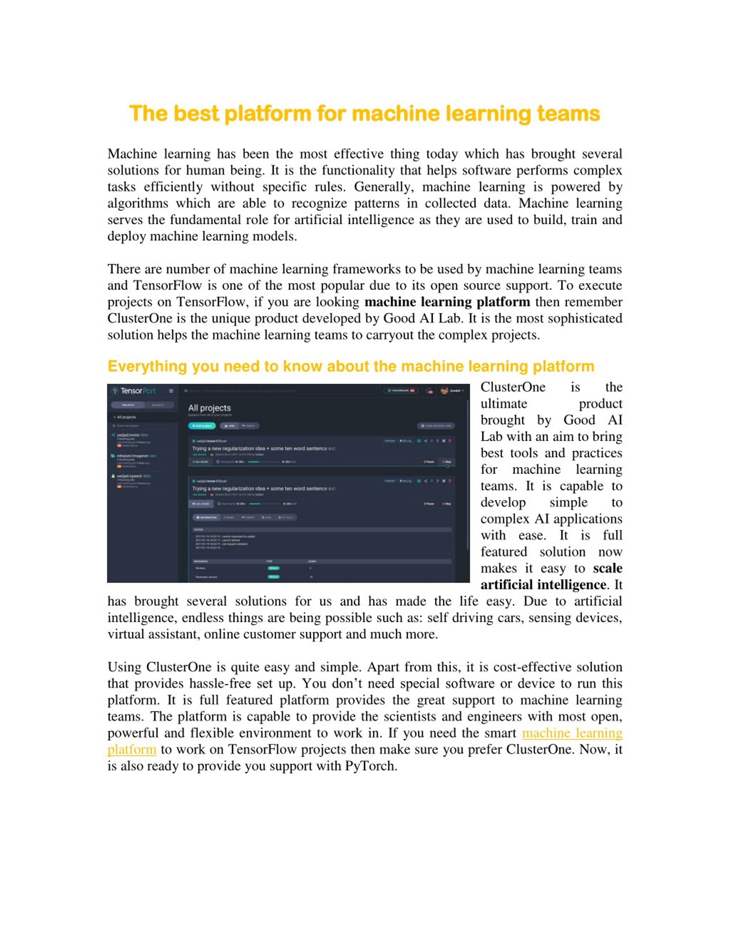 PPT - The best platform for machine learning teams PowerPoint ...