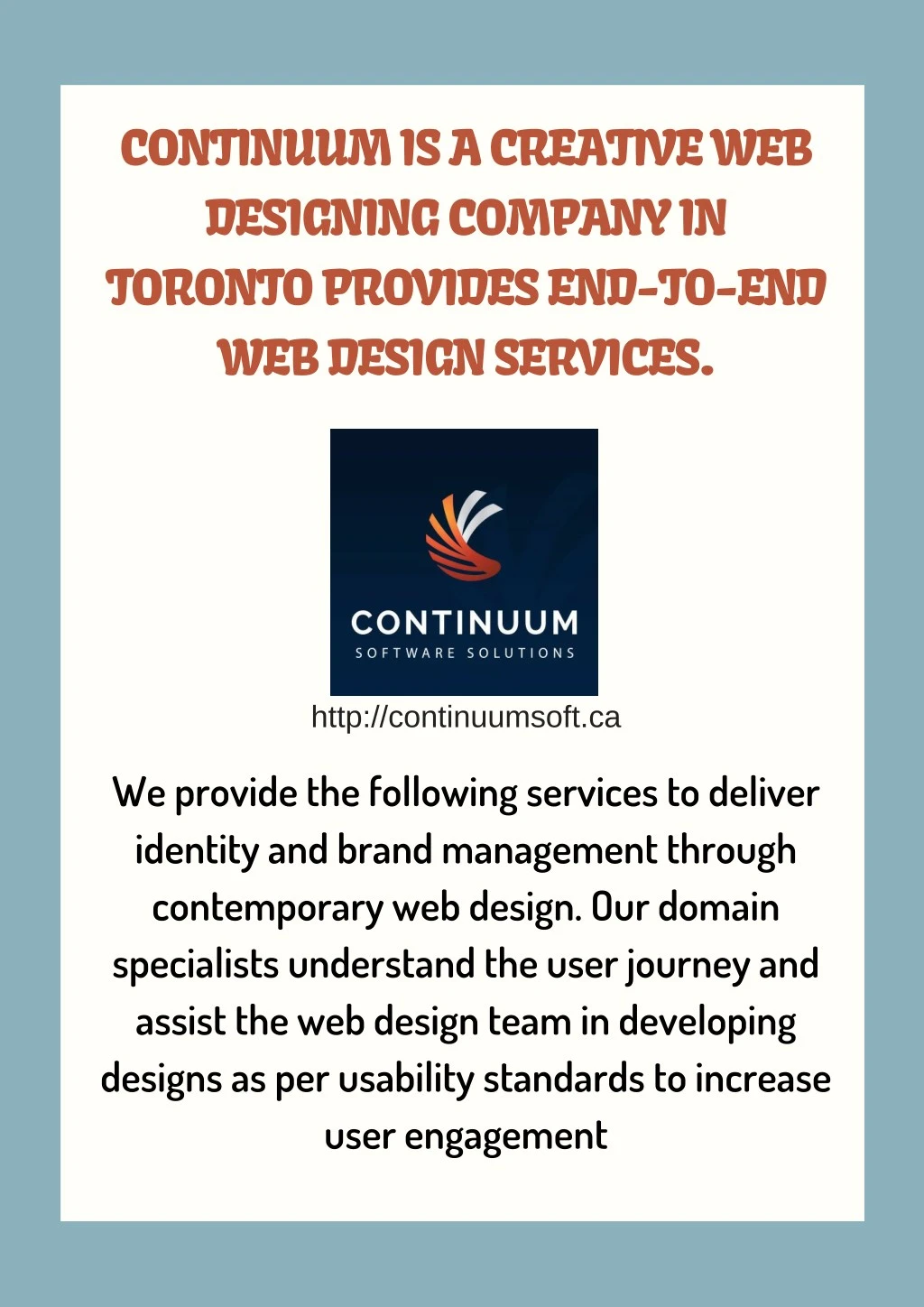 continuum is a creative web designing company