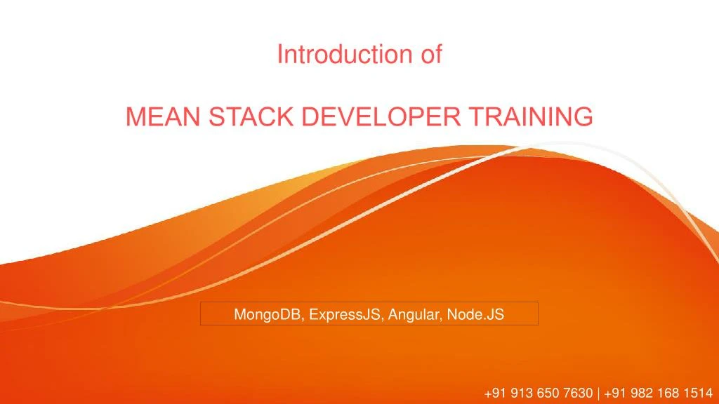 introduction of mean stack developer training