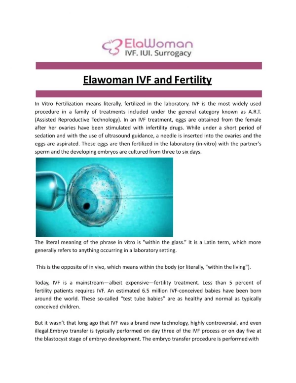 Elawoman IVF and Fertility