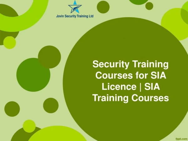 Security training courses for sia licence | sia training courses
