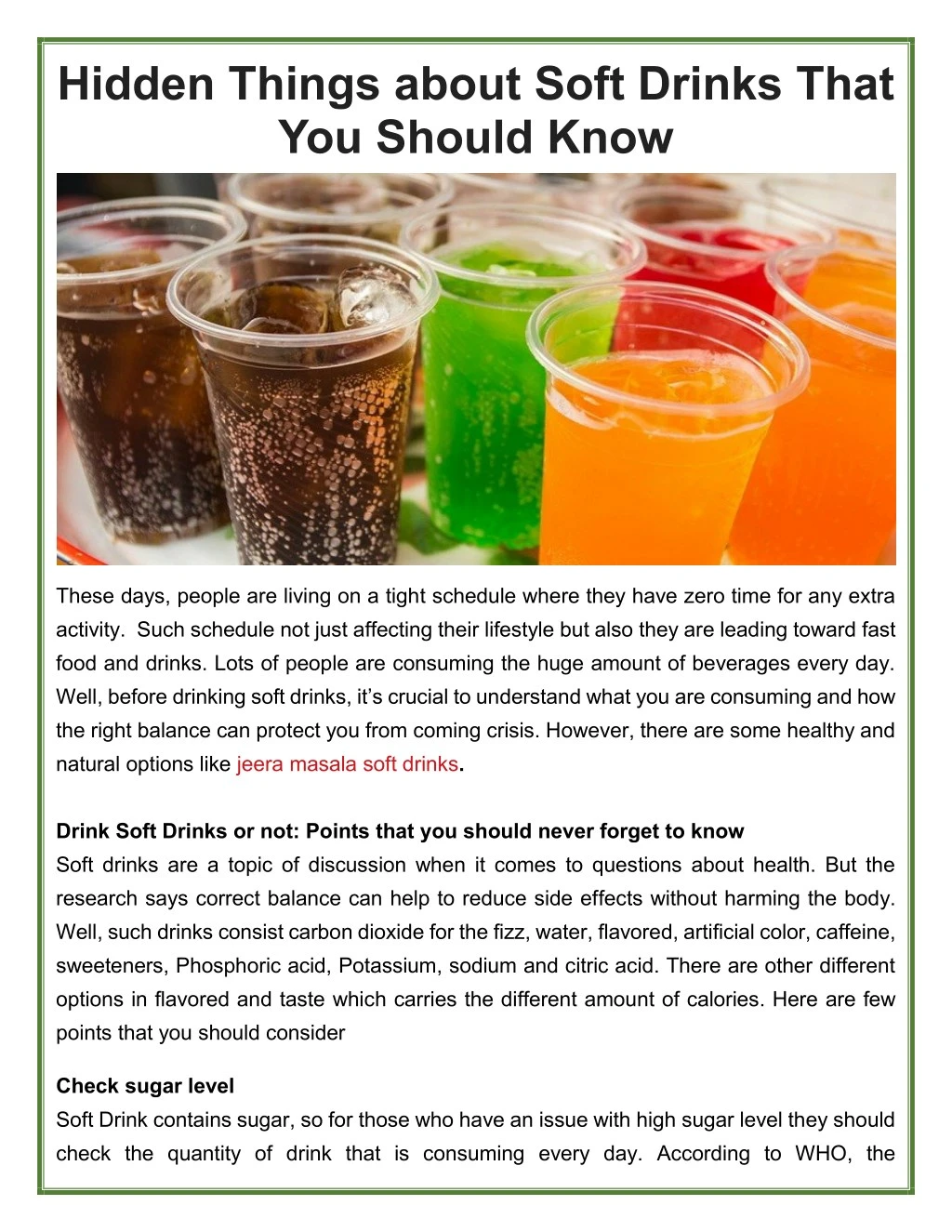 hidden things about soft drinks that you should