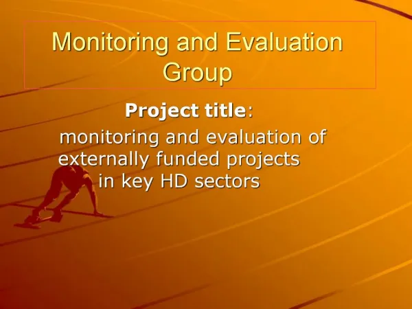 Monitoring and Evaluation Group