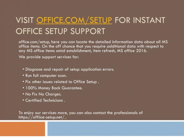 Office.com/Setup-Download,Install and Activate on computer.