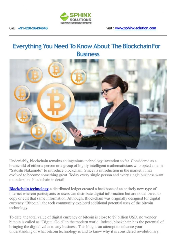 EVERYTHING YOU NEED TO KNOW ABOUT THE BLOCKCHAIN FOR BUSINESS