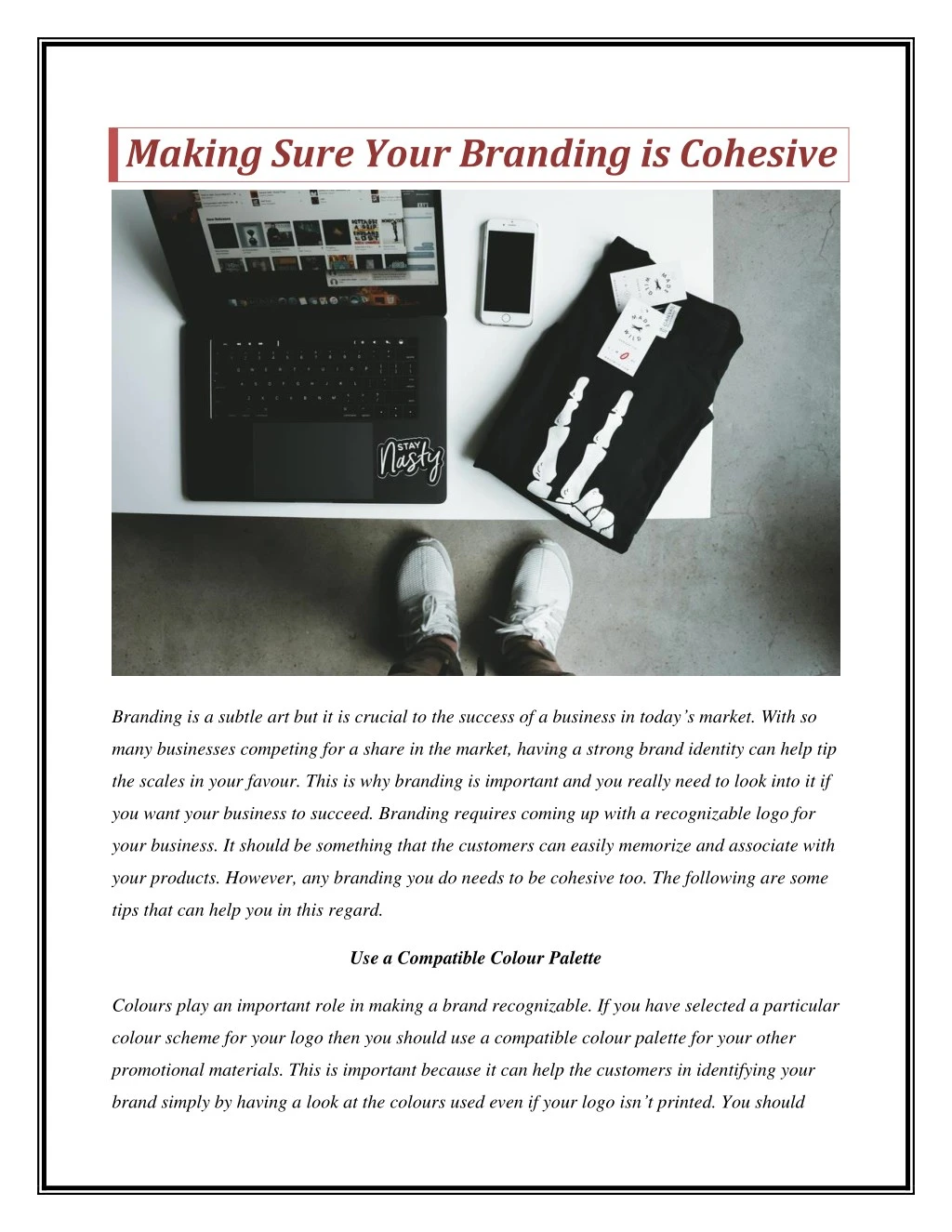 making sure your branding is cohesive