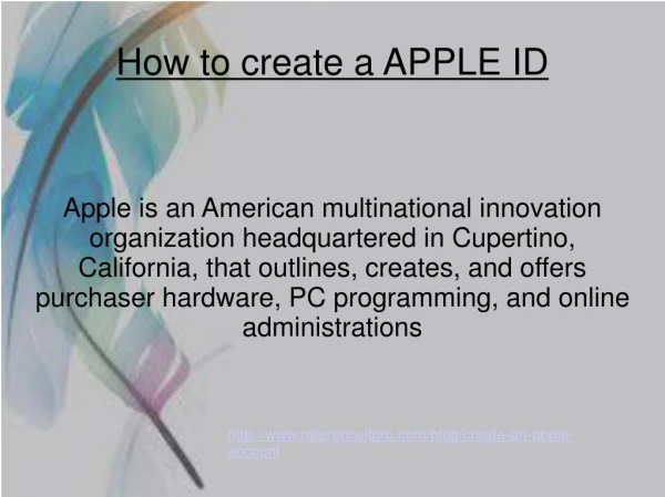 Step of how to create APPLE ID
