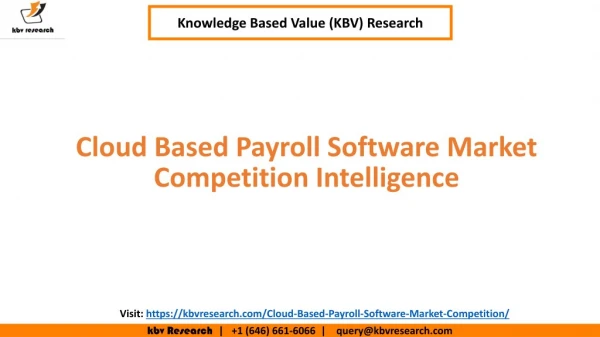 Cloud Based Payroll Software Market Competition Intelligence