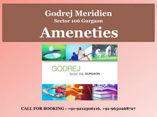 Amenities in Godrej Meridien Sector 106 Gurgaon