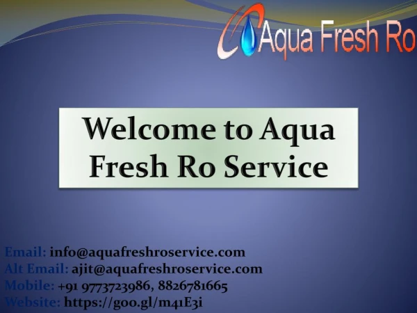 Best Aqua Fresh RO Service Provider in Gurgaon @9773723986