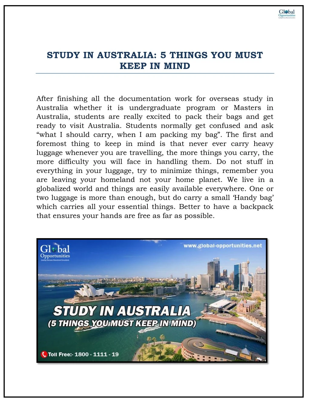 study in australia 5 things you must keep in mind