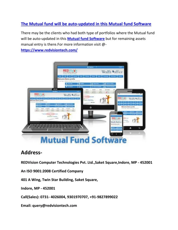 The Mutual fund will be auto-updated in this Mutual fund Software