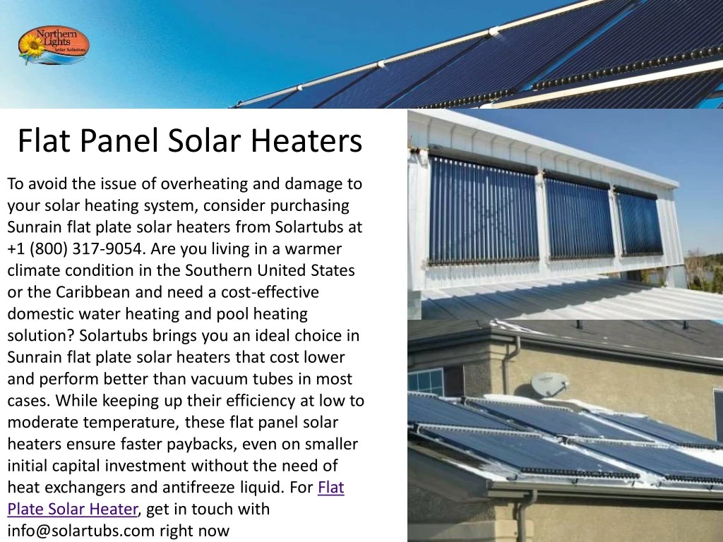flat panel solar heaters