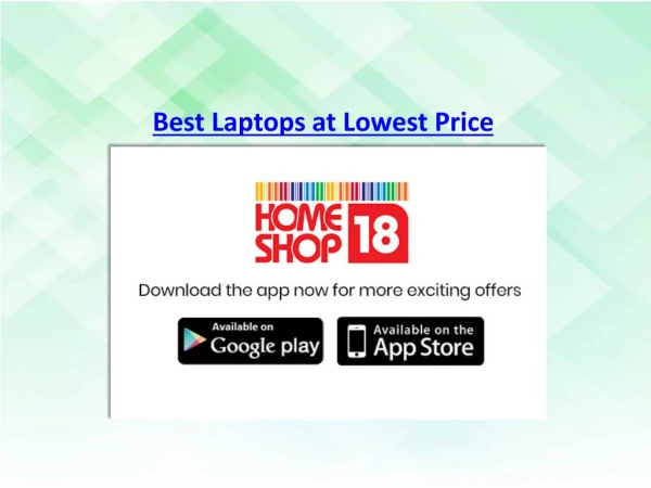 Lowest Price Laptop at Homeshop18