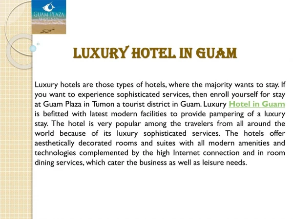 Luxury Hotel in Guam