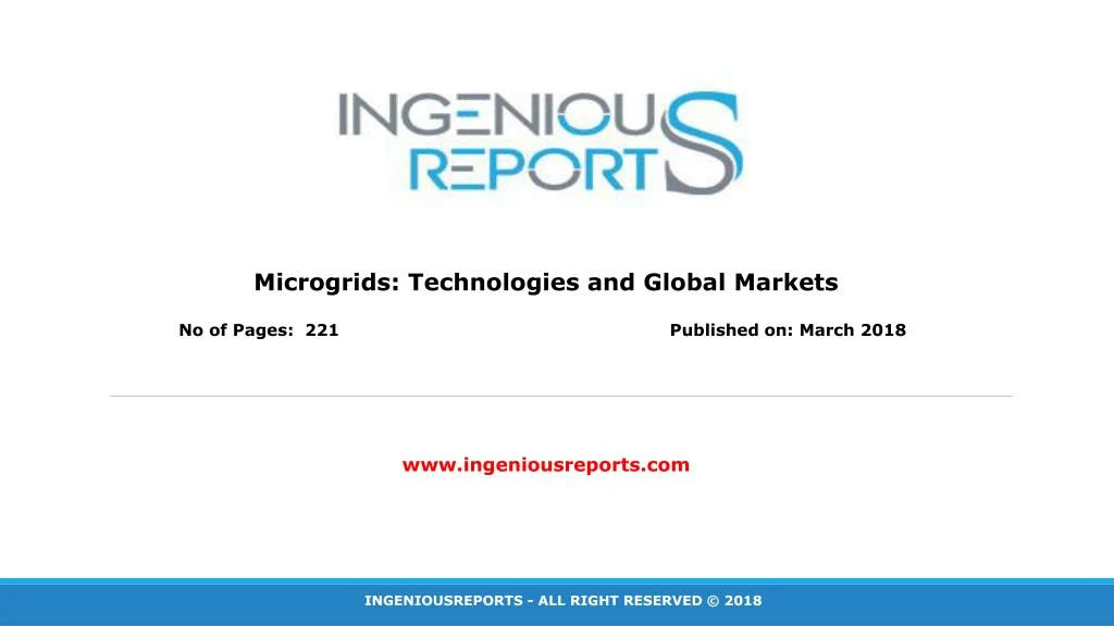 microgrids technologies and global markets