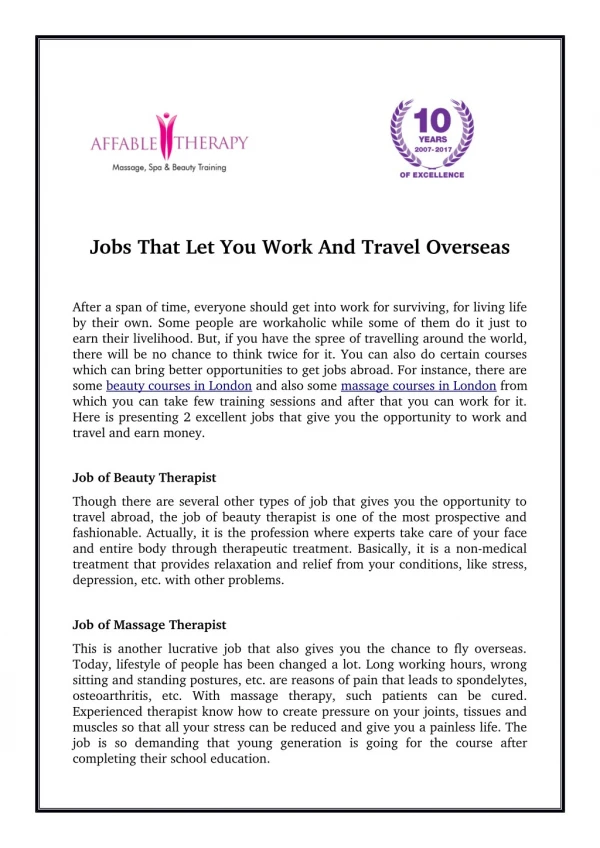 Jobs That Let You Work and Travel Overseas