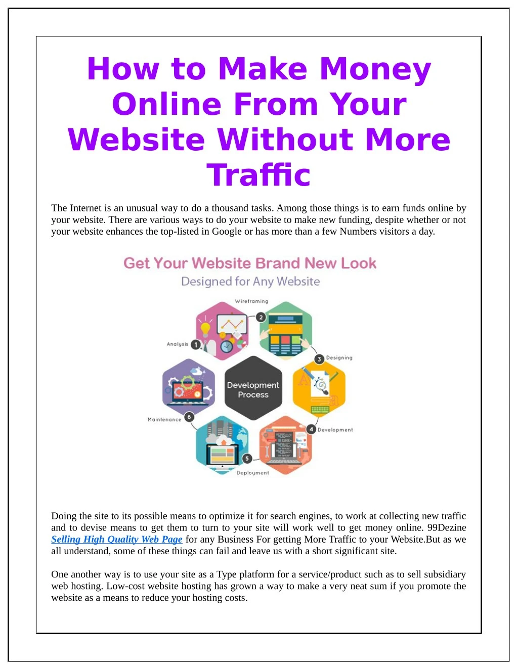how to make money online from your website