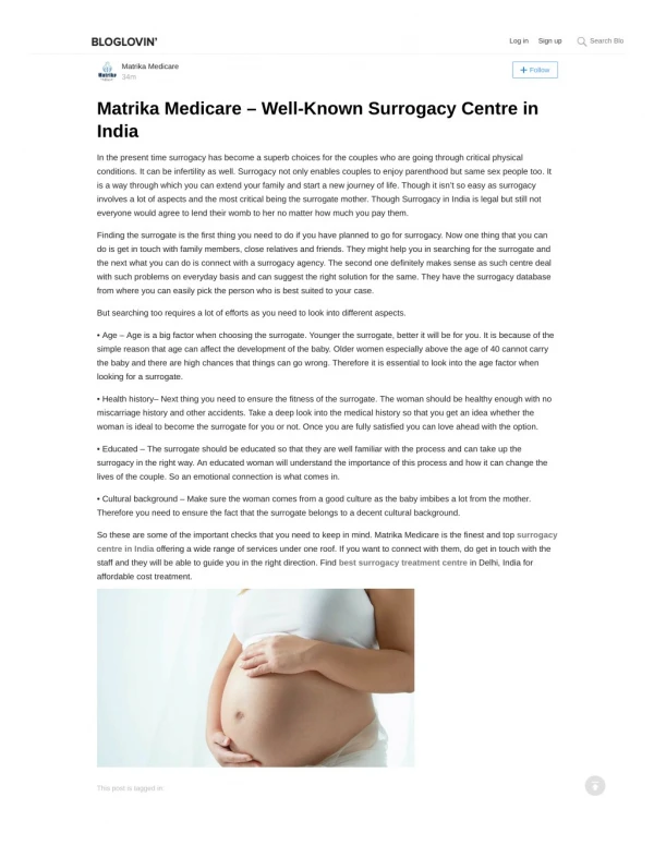Matrika Medicare – Well-Known Surrogacy Centre in India