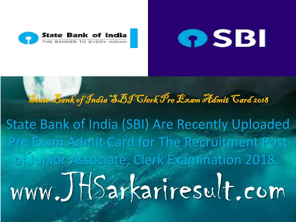 state bank of india sbi clerk pre exam admit card