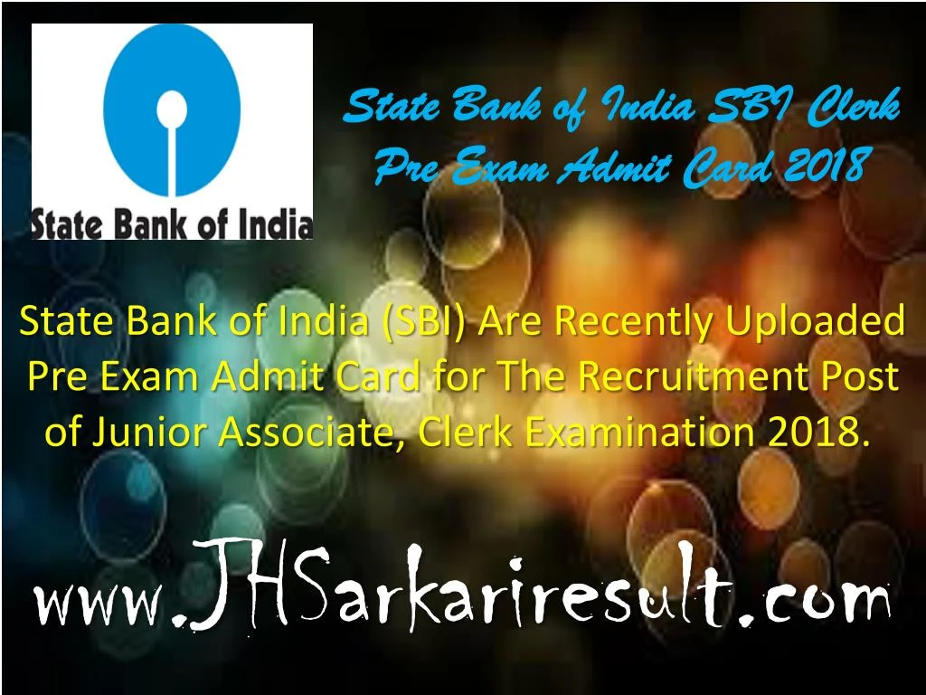 state bank of india sbi clerk pre exam admit card