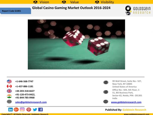 Global Casino Gaming Market Outlook 2016-2024