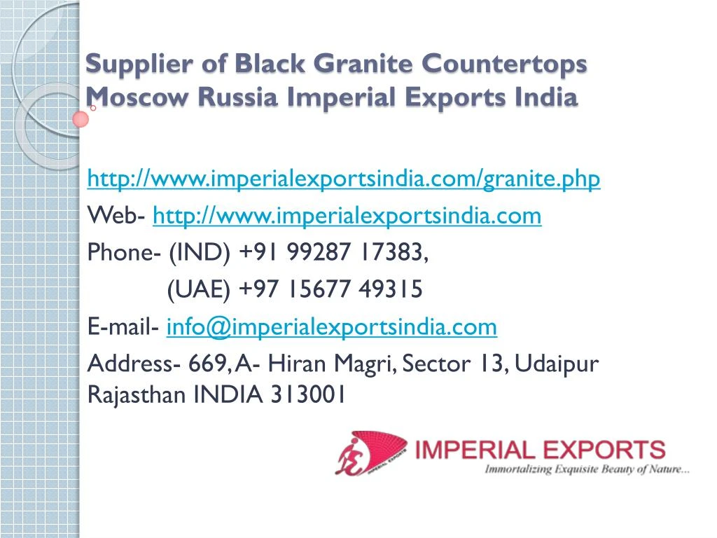 supplier of black granite countertops moscow russia imperial exports india