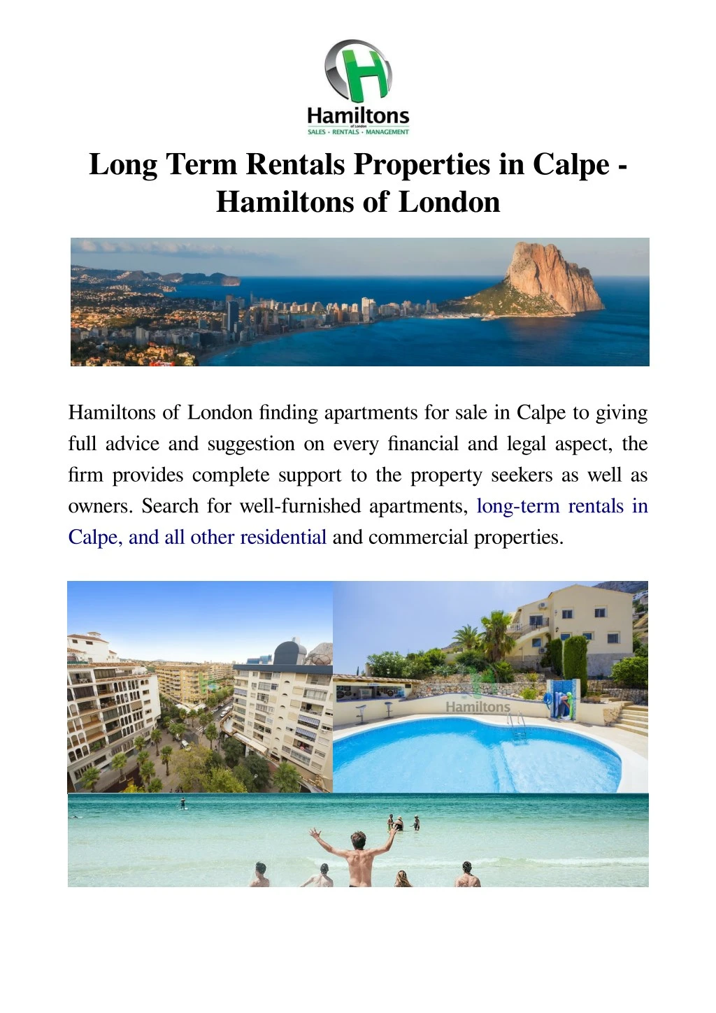 long term rentals properties in calpe hamiltons