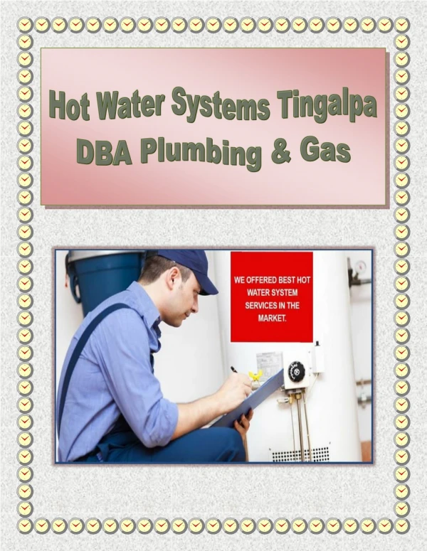 Hot Water Systems Tingalpa - DBA Plumbing & Gas