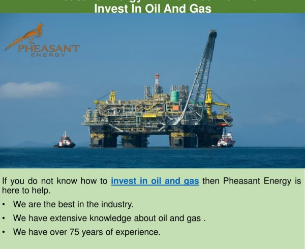 Pheasant Energy Will Tell You How To InvestÂ InÂ OilÂ AndÂ Gas