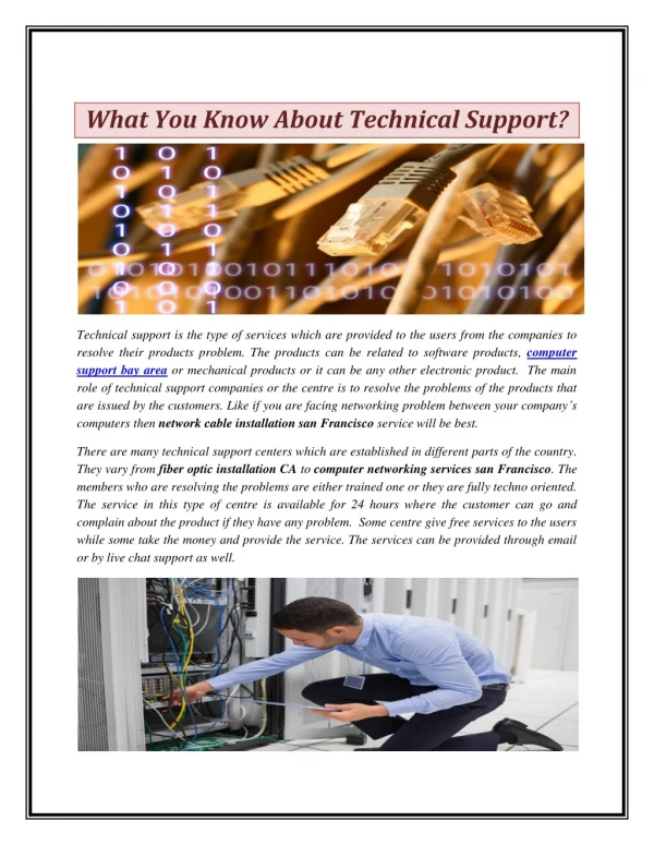 What You Know About Technical Support?