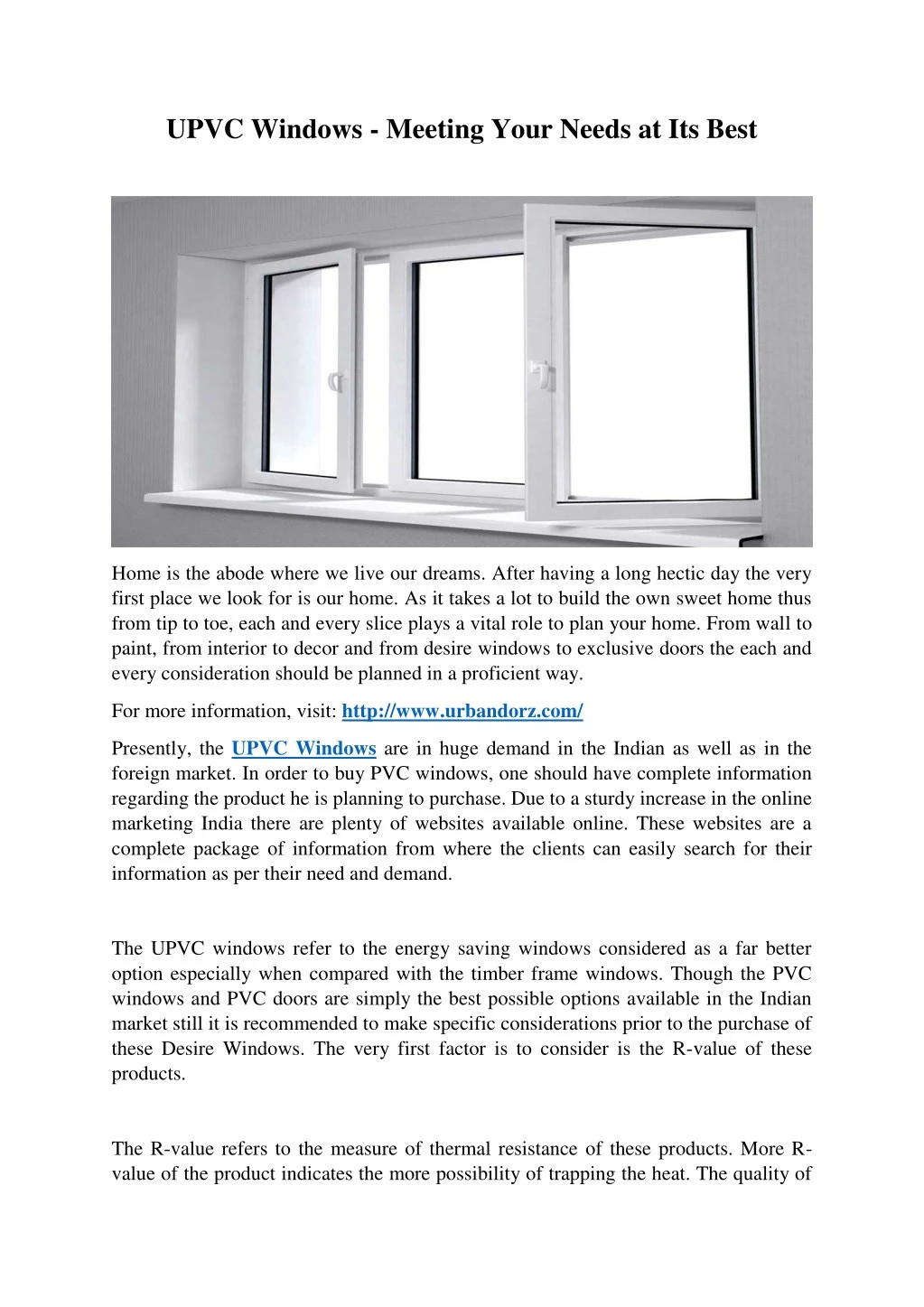 upvc windows meeting your needs at its best