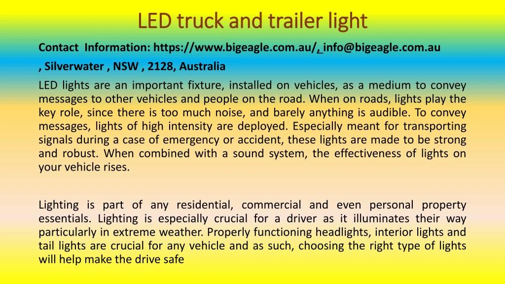 led truck and trailer light