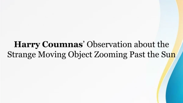 harry coumnas observation about the strange