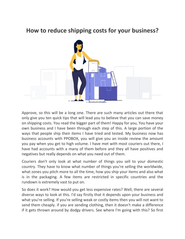 How to reduce shipping cost for your business?