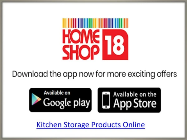 Shop for Kitchen Storage Online in India at HomeShop18