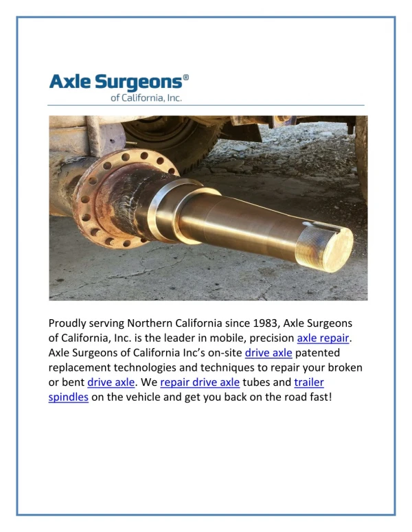 Axle Surgeons of California, Inc